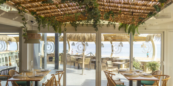 Inside the beachside restaurant Escondida in Denia